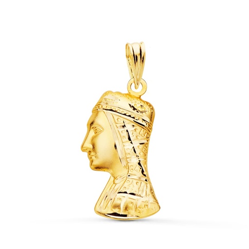 [P9KP3000-321] 9K MEDALLA VIRGEN DE MONTSERRAT SILUETA TALLADA 21X12 MM