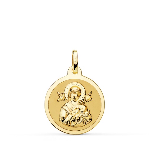 [P9KP3008-818] 9K MEDALLA VIRGEN DEL PERPETUO SOCORRO BRILLO 18 MM