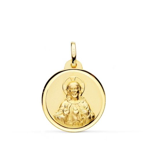 [P9KP5004-120] 9K MEDALLA CORAZON DE JESUS BISEL 20 MM