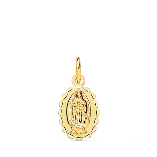 [P9KP6059-312] 9K MEDALLA VIRGEN DE GUADALUPE OVAL TALLA CLASICA 12 X 9 MM