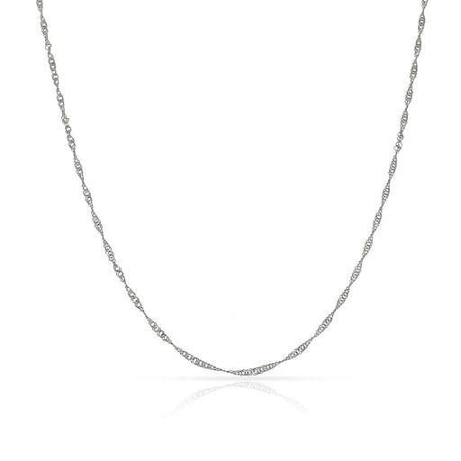 [CA38] CADENA ORO BLANCO 18KL SINGAPUR - 1MM