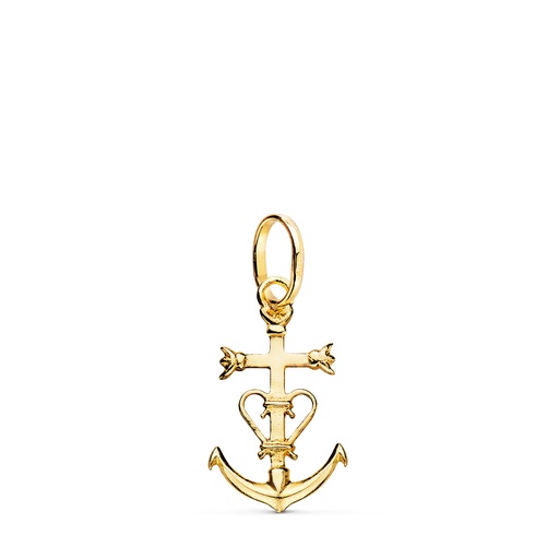 [P9KP668] 9K CRUZ DE LA CAMARGA ORO AMARILLO. 20 X 12 MM