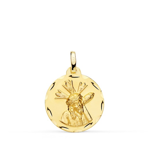 [P9KP7143-318] 9K MEDALLA CRISTO DEL GRAN PODER TALLADA 18 MM