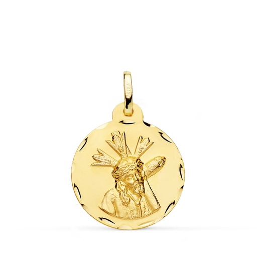 [P9KP7143-320] 9K MEDALLA CRISTO DEL GRAN PODER TALLADA 20 MM