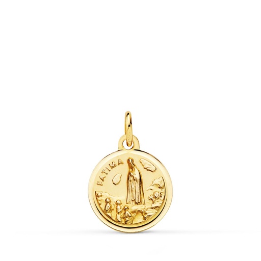 [P9KP8070-114] 9K MEDALLA ORO AMARILLO VIRGEN DE FATIMA BISEL 14 MM
