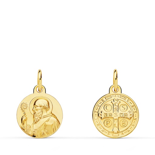 [P9KP8097-012] 9K ESCAPULARIO ORO AMARILLO SAN BENITO 12 MM