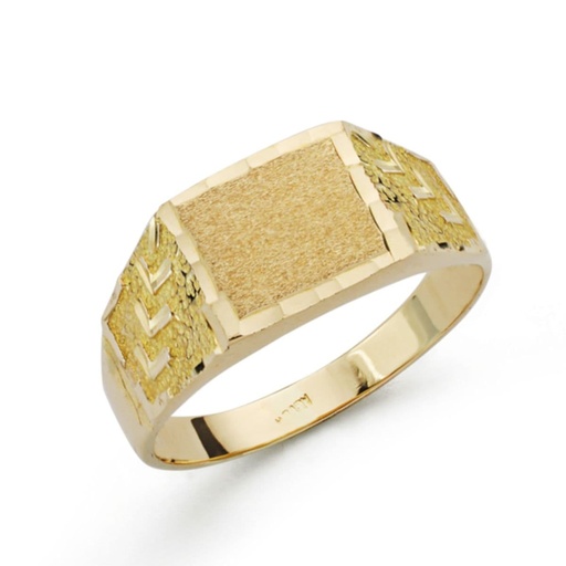 [P9KP902806] 9K SELLO ORO AMARILLO MACIZO CADETE CON MOTIVOS LATERALES.