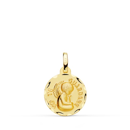 [P9KP9340-314] 9K MEDALLA TALLADA ANGEL  YO TE GUARDARE  14 MM