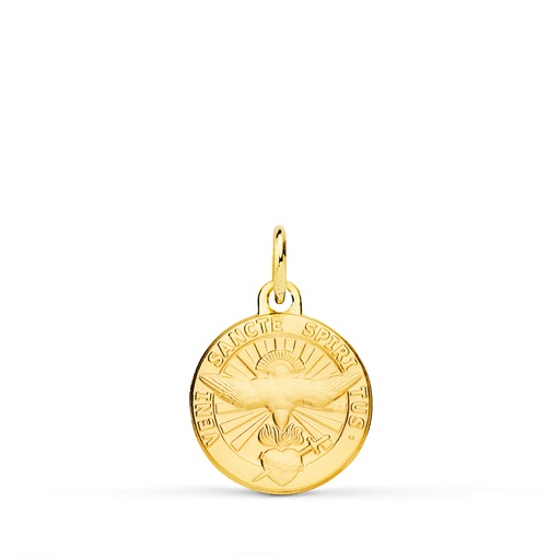 [P9KP9358-014] 9K MEDALLA ORO AMARILLO ESPIRITU SANTO LATIN MATIZADA 14 MM