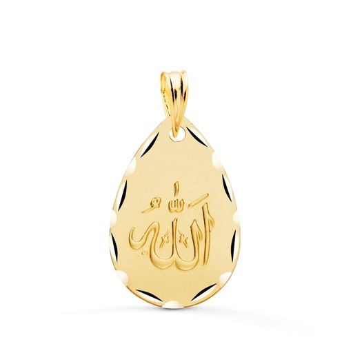[PP1043] 18K MEDALLA ORO AMARILLO ALA ES GRANDE OVAL TALLADA Y MATIZADA 22X14 MM