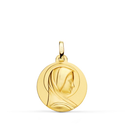 [PP1149] 18K MEDALLA VIRGEN FRANCESA 14 MM