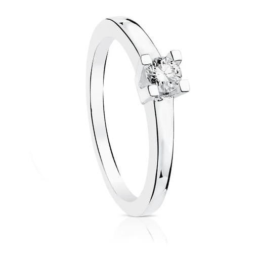 [PP1847.020] 18K SOLITARIO ORO BLANCO DIAMANTE TALLA BRILLANTE 0.200 QTS. SI-H