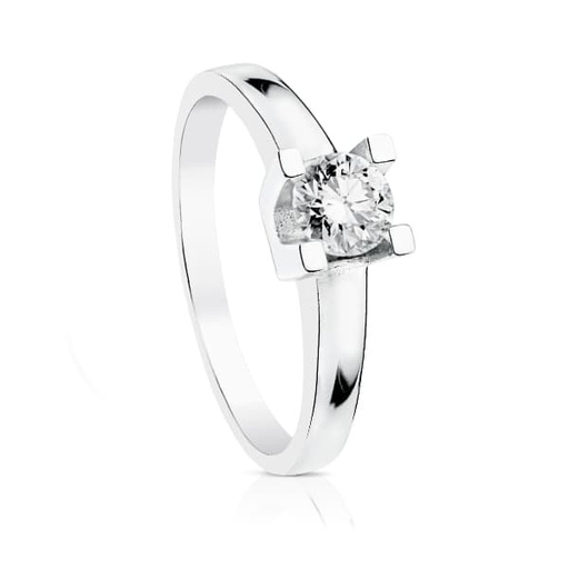 [PP1847.050] 18K SOLITARIO ORO BLANCO DIAMANTE TALLA BRILLANTE 0.500 QTS. PUREZA SI COLOR H