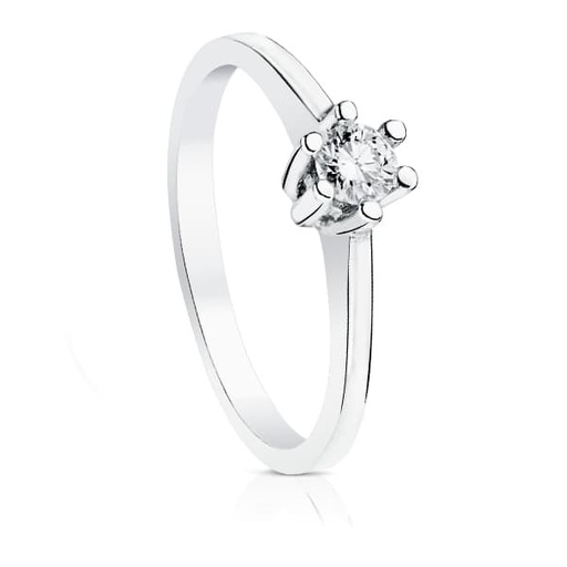 [PP1876.020] 18K SOLITARIO DIAMANTE TALLA BRILLANTE ORO BLANCO 0.200 QTS. SI-H