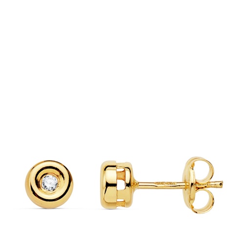 [PP1900-OAP150] 18K PENDIENTES CHATON DIAMANTES 0.030 QTS. PRESION. G-VS2