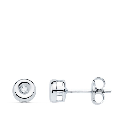 [PP1900-OBP150] 18K PENDIENTES CHATON DIAMANTES 0.030 QTS. PRESION. G-VS2