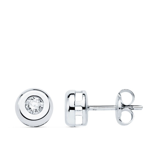 [PP1900-OBP290] 18K PENDIENTES CHATON DIAMANTES 0.200 QTS. G-VS2. CIERRE PRESION