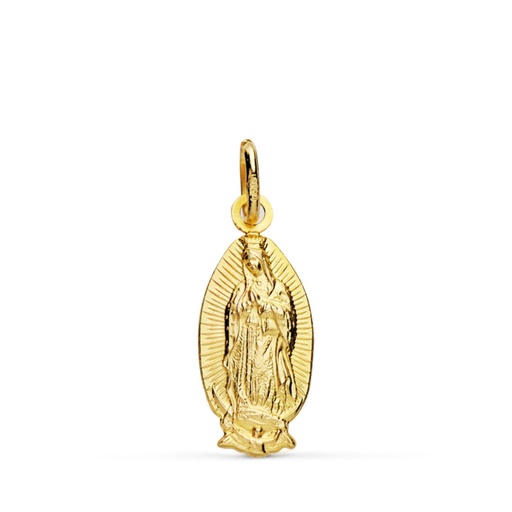 [PP1901] 18K COLGANTE VIRGEN DE GUADALUPE SILUETA OVAL 16 MM