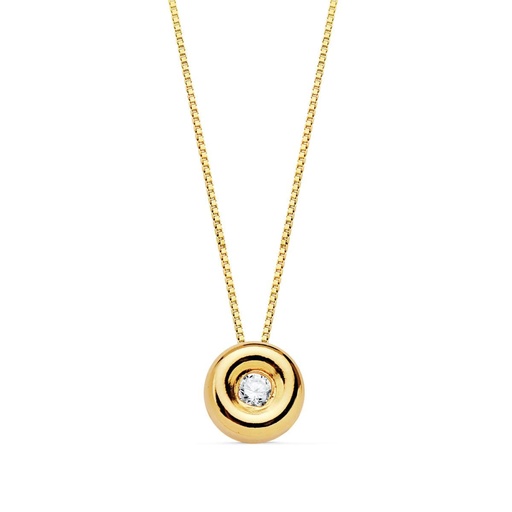 [PP1901-OA170] 18K GARGANTILLA ORO AMARILLO CHATON DIAMANTE 0.020 QTS. G-VS2. CADENA 42 CM