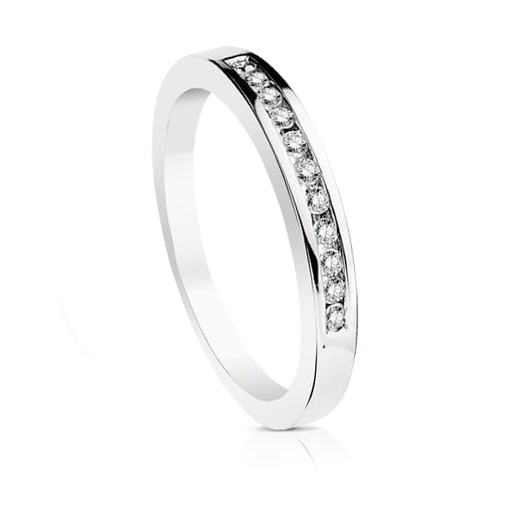[PP1949.014] 18K SORTIJA ORO BLANCO 11 DIAMANTES 0.150 QTS. SI-H