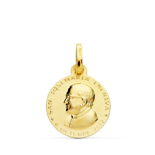 [PP2872-314] 18K MEDALLA SAN JOSE MARIA ESCRIVA 14 MM