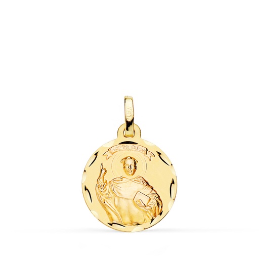 [PP2873-316] 18K MEDALLA ORO AMARILLO SAN VICENTE FERRER TALLADA 16 MM