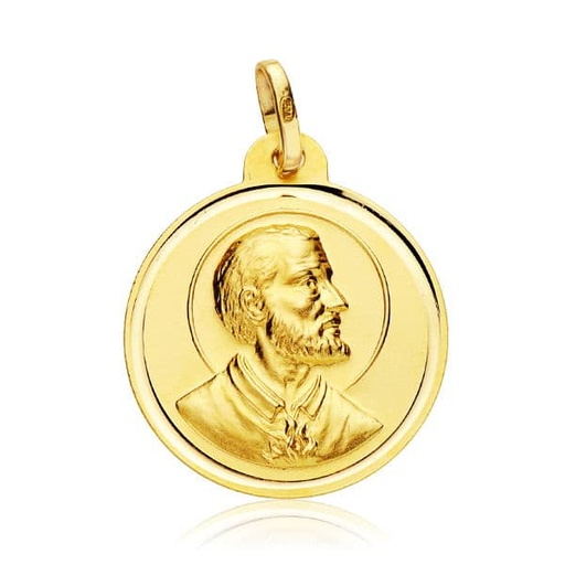 [PP2876-122] 18K MEDALLA SAN FRANCISCO JAVIER 22 MM
