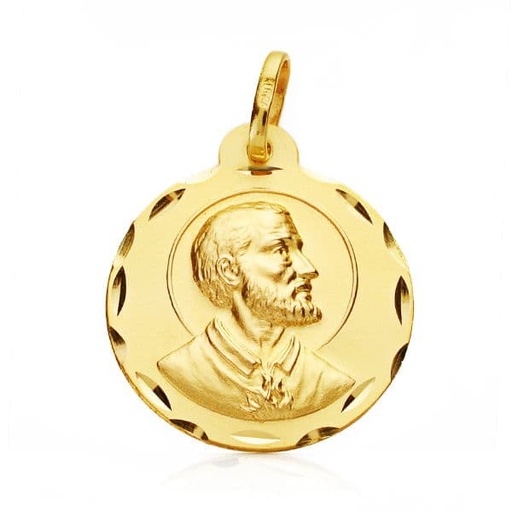 [PP2876-322] 18K MEDALLA SAN FRANCISCO JAVIER 22 MM