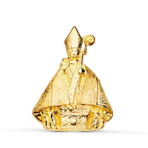 [PP2877-318] 18K MEDALLA ORO AMARILLO SAN FERMIN SILUETA EN BRILLO 22X16 MM