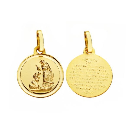 [PP2878-114] 18K BENDICION DE SAN FRANCISCO 14 MM BISEL