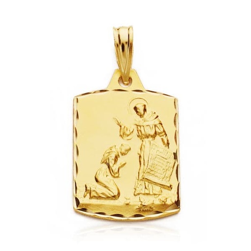 [PP2879-320] 18K MEDALLA BENDICION DE SAN FRANCISCO DE ASIS 20X14 MM