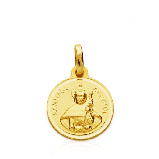 [PP2880-114] 18K MEDALLA SANTIAGO APOSTOL BISEL 14 MM