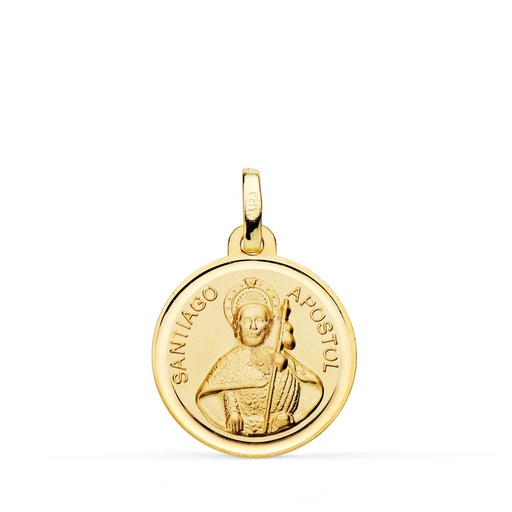 [PP2880-118] 18K MEDALLA SANTIAGO APOSTOL BISEL 18 MM