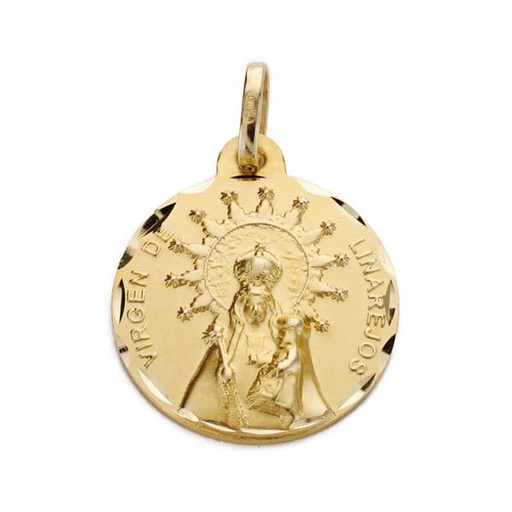 [PP2924-318] 18K MEDALLA VIRGEN DE LINAREJOS 18 MM