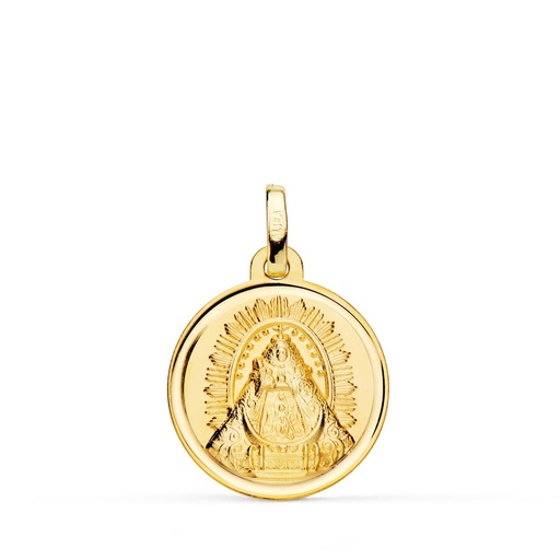 [PP2925-118] 18K MEDALLA ORO AMARILLO VIRGEN DE LAS NIEVES BISEL 18 MM