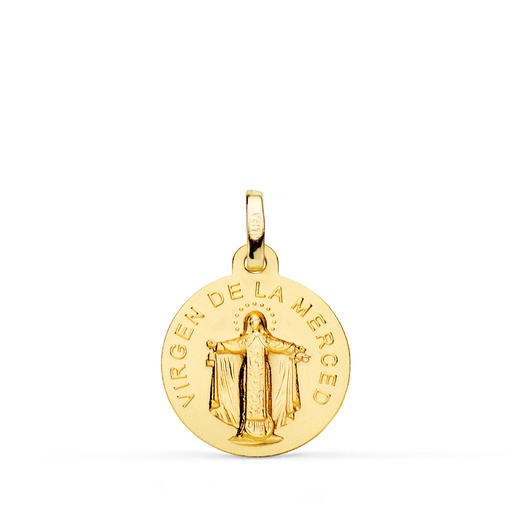 [PP2933-016] 18K MEDALLA ORO AMARILLO VIRGEN DE LA MERCED 16 MM