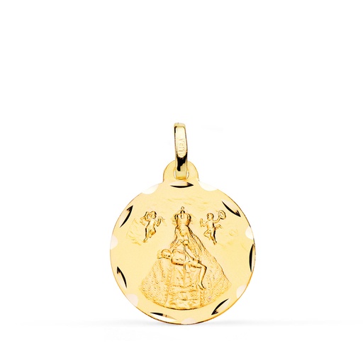 [PP2940-318] 18K MEDALLA ORO AMARILLO VIRGEN DE AFRICA TALLADA 18 MM