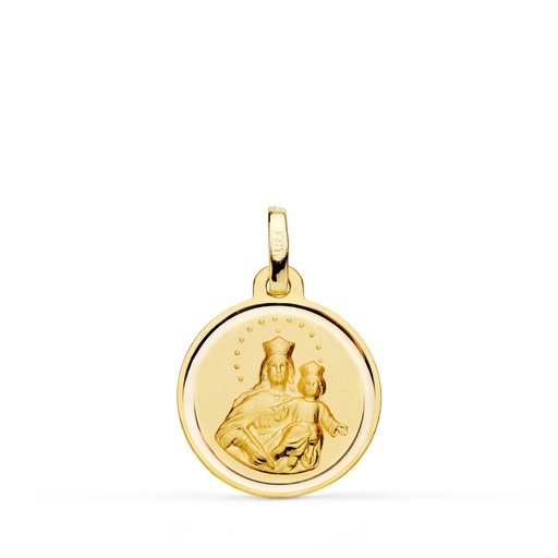 [PP2946-116] 18K MEDALLA VIRGEN MARIA AUXILIADORA BISEL 16 MM