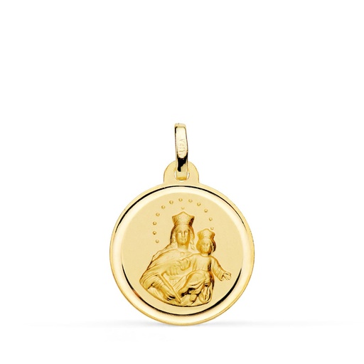 [PP2946-118] 18K MEDALLA VIRGEN MARIA AUXILIADORA BISEL 18 MM