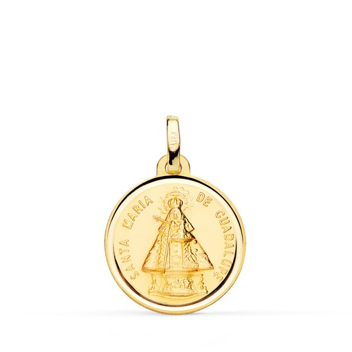 [PP2953-118] 18K MEDALLA VIRGEN  SANTA MARIA DE GUADALUPE BISEL 18 MM