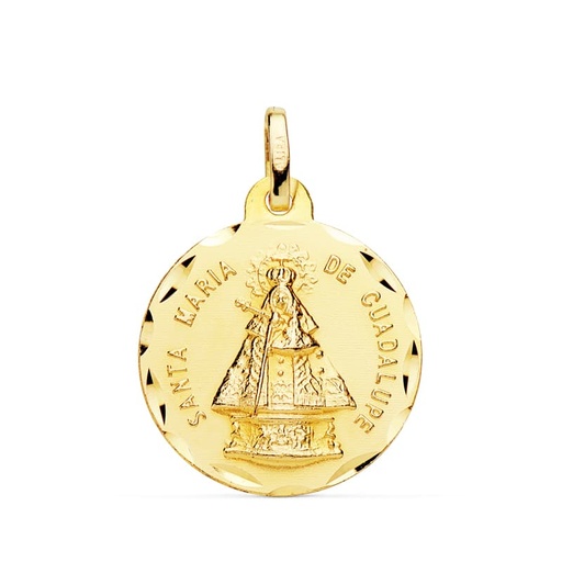 [PP2953-320] 18K MEDALLA VIRGEN SANTA MARIA DE  GUADALUPE TALLADA 20 MM