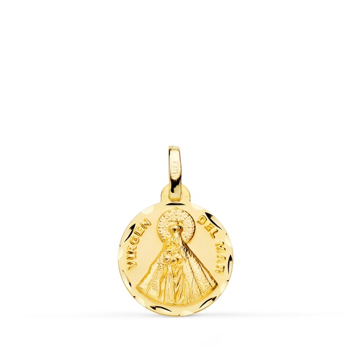 [PP2966-314] 18K MEDALLA NUESTRA SEÑORA VIRGEN DEL MAR 14 MM TALLADA