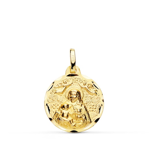 [PP2980-318] 18K MEDALLA VIRGEN DE LA CINTA 18 MM