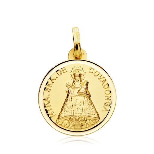 [PP2989-118] 18K MEDALLA VIRGEN DE COVADONGA BISEL 18 MM