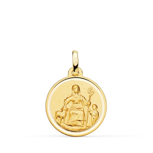 [PP2991-118] 18K MEDALLA DIVINA PASTORA 18 MM TALLA BISEL