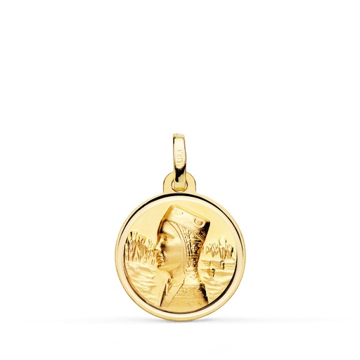 [PP3001-116] 18K MEDALLA VIRGEN DE MONTSERRAT BISEL 16 MM