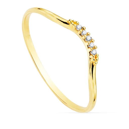 [PP30102-OA] 18K SORTIJA ORO AMARILLO DIAMANTES 0.025 QTS. G-VS2. CUERPO REDONDO 1 MM