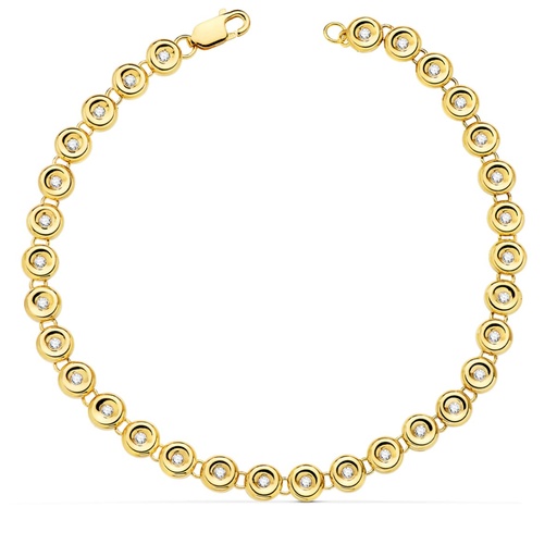 [PP30115-OA150] 18K PULSERA RIVIERE ORO AMARILLO 31 DIAMANTES. 0.434 QTS.  4.85 MM 18.5 CM G-VS2