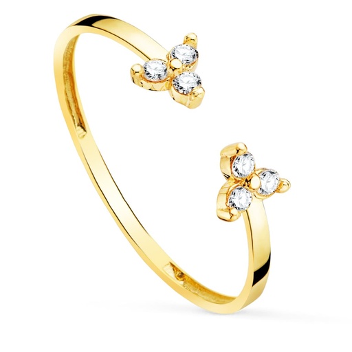 [PP30155-OA] 18K SORTIJA ORO AMARILLO DIAMANTES 0.09 QTS.  CUERPO 1.10 MM