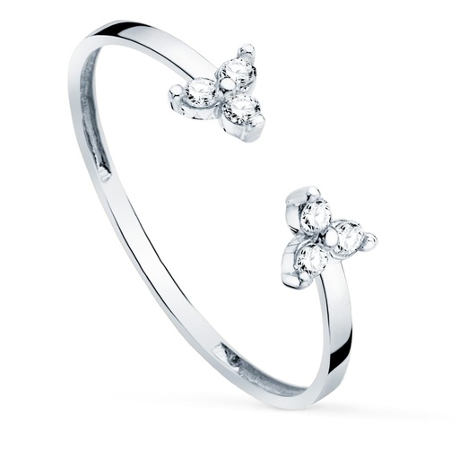 [PP30155-OB] 18K SORTIJA ORO BLANCO DIAMANTES 0.09 QTS.  CUERPO 1.10 MM
